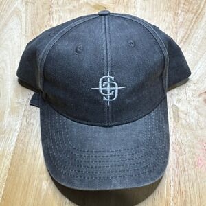 CLOCS Clothes Distressed Black Adjustable Hat Cap Embroidered Logo Streetwear